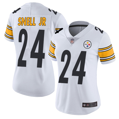 Women Pittsburgh Steelers Football #24 Limited White Benny Snell Jr. Road Vapor Untouchable Nike NFL Jersey